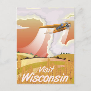 Wisconsin Vintage-Reiseposter Postkarte