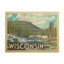 Wisconsin Vintage Travel Snowy Winter Natur