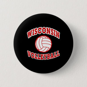 Wisconsin Volleyball Classic Style Button