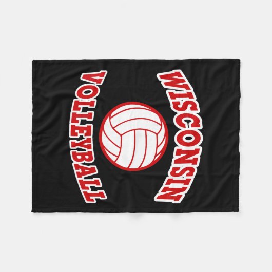 Wisconsin Volleyball Classic Style Fleecedecke (Vorderseite (Horizontal))
