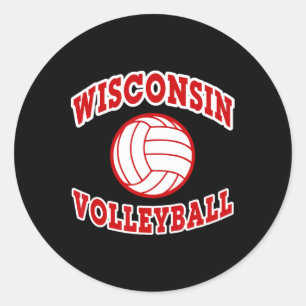 Wisconsin Volleyball Classic Style Runder Aufkleber