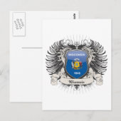 Wisconsin Wappen Postkarte (Vorne/Hinten)
