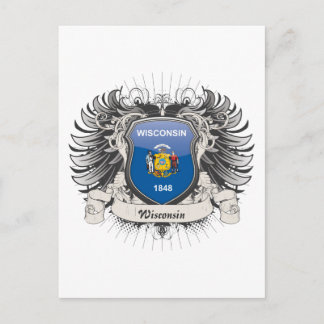 Wisconsin Wappen Postkarte