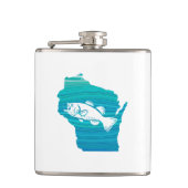 Wisconsin Wave Fishing Flachmann (Vorderseite)
