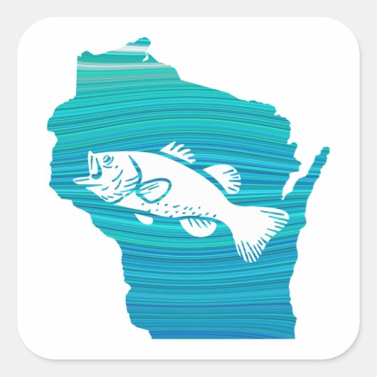 Wisconsin Wave Fishing Quadratischer Aufkleber (Vorderseite)