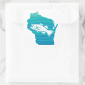 Wisconsin Wave Fishing Quadratischer Aufkleber (Tasche)