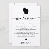 Wisconsin Wedding Welcome Letter & Itinerary Card Programm (Vorne/Hinten)