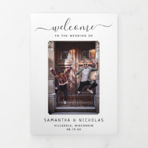 Wisconsin Wedding Welcome Letter & Itinerary Dreifach-gefaltete Programmkarte
