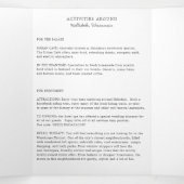 Wisconsin Wedding Welcome Letter & Itinerary Dreifach-gefaltete Programmkarte (Innenseite Mitte)