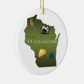 Wisconsin-Weihnachtsbaum-Verzierung Keramik Ornament (Rechts)