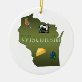 Wisconsin-Weihnachtsbaum-Verzierung Keramik Ornament