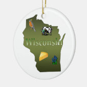 Wisconsin-Weihnachtsbaum-Verzierung Keramik Ornament (Links)