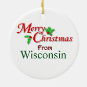 Wisconsin-Weihnachtsbaum-Verzierung Keramik Ornament (Hinten)