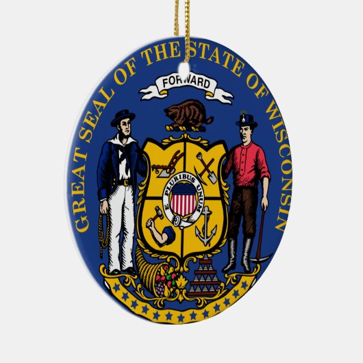 Wisconsin* Weihnachtsverzierungen Keramik Ornament (Rechts)