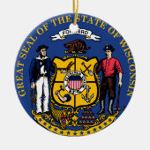 Wisconsin* Weihnachtsverzierungen Keramik Ornament (Vorne)