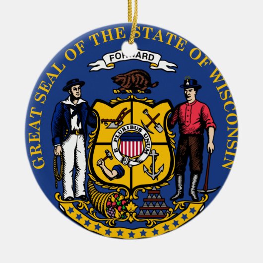 Wisconsin* Weihnachtsverzierungen Keramik Ornament (Vorne)