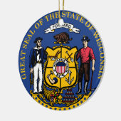Wisconsin* Weihnachtsverzierungen Keramik Ornament (Links)