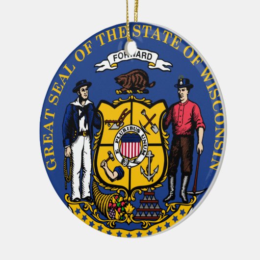 Wisconsin* Weihnachtsverzierungen Keramik Ornament (Links)
