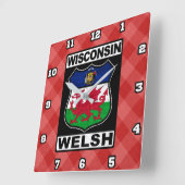 Wisconsin Welsh American Wall Clock Quadratische Wanduhr (Winkel)
