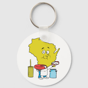 Wisconsin WI-Käse-Vintage Reise-Andenken Schlüsselanhänger