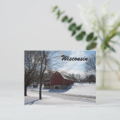Wisconsin Winter Barn Postcard Postkarte (Stehend Vorderseite)