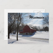 Wisconsin Winter Barn Postcard Postkarte (Vorne/Hinten)