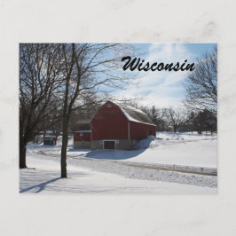 Wisconsin Winter Barn Postcard Postkarte
