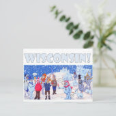 Wisconsin Winter Postkarte (Stehend Vorderseite)