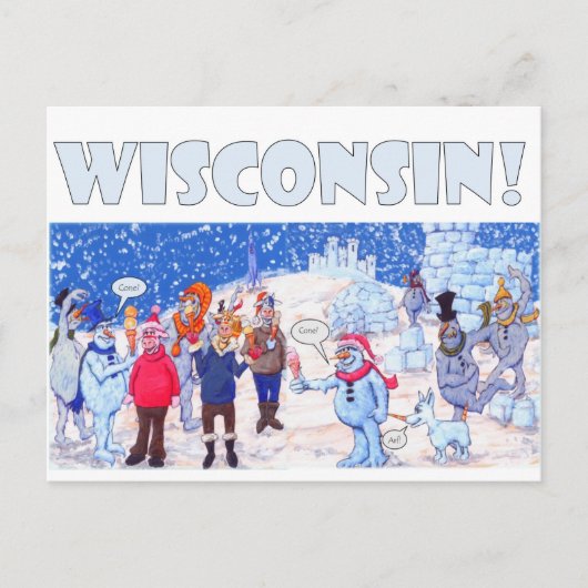 Wisconsin Winter Postkarte (Vorderseite)