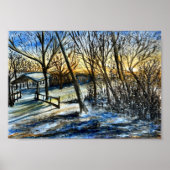Wisconsin Winter Sunset by Shira B Poster (Vorne)