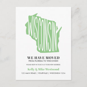 WISCONSIN Wir haben neue Adresse New Zuhause Postc Postkarte