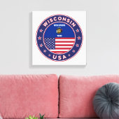 Wisconsin, Wisconsin Poster, Leinwand (Insitu (Wohnzimmer))