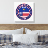 Wisconsin, Wisconsin Poster, Leinwand (Insitu (Schlafzimmer))