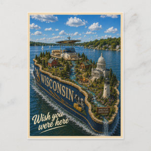 Wisconsin Wish You Were Here State-Serie Postkarte