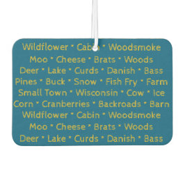 Wisconsin Words Car Air Freshener Autolufterfrischer