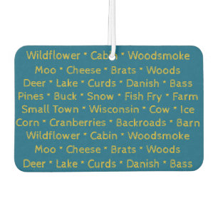 Wisconsin Words Car Air Freshener Autolufterfrischer