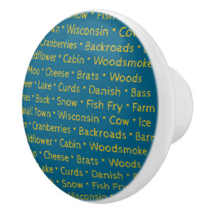Wisconsin Words Keramik Knob Keramikknauf