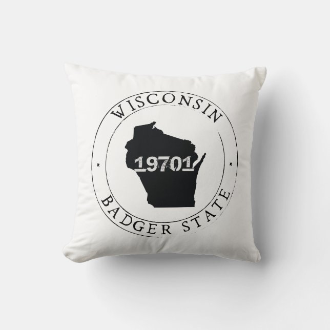 Wisconsin Zip Code Kissen (Vorderseite)