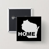 Wisconsin Zuhause aus Staat Button Abzeichen Butto (Vorne & Hinten)