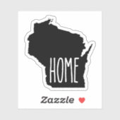 Wisconsin Zuhause Black und White Aufkleber (Blatt)