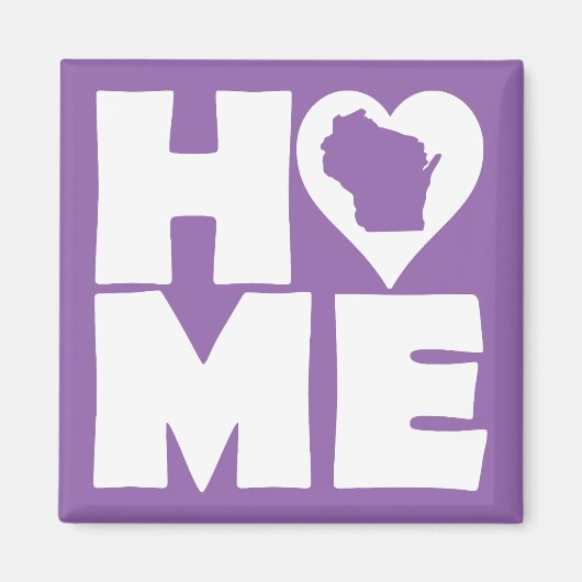Wisconsin Zuhause Heart Staat Kühlschrankmagnet (Vorne)