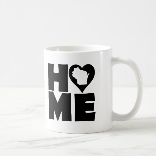Wisconsin Zuhause Heart Staat Tasse oder Travel Mu (Rechts)