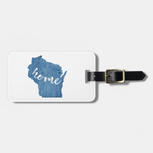 Wisconsin Zuhause Holzmaserung Gepäckanhänger