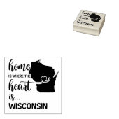 Wisconsin Zuhause ist das Herz Gummistempel (Stempel)