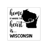 Wisconsin Zuhause ist das Herz Gummistempel (Prägung)