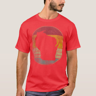 Wisconsin Zuhause Pride Vintag Distressed Retro 70 T-Shirt