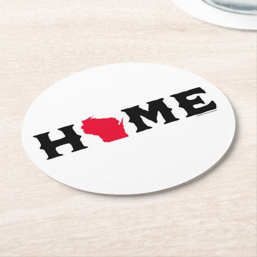 Wisconsin Zuhause Runder Pappuntersetzer (Angewinkelt)