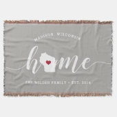 Wisconsin Zuhause Staat Personalisiert Decke (Vorderseite)