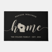 Wisconsin Zuhause Staat Personalisiert Fußmatte (Vorderseite)