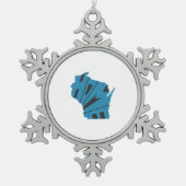 Wisconsin Zuhause Staat Schneeflocken Zinn-Ornament (Vorderseite)